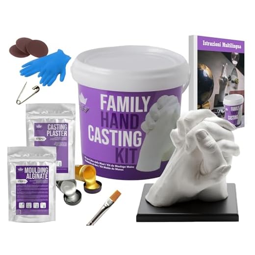BWAY Calco Mani Coppia - Regali per Coppia - Calco Mani per Famiglia - Ideale per Creare Una Scultura Mani con Alginato per Calchi - Idee Regalo per San Valentino e Anniversario
