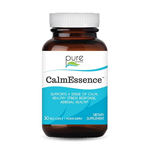 PURE ESSENCE LABS Calm Essence - Natural Sleeping Aid and Anti Stress Supplement for Adults - Calming Stress Relief (30 Capsules) PURE ESSENCE LABS Calm Essence - Natural Sleeping Aid and Anti Stress Supplement for Adults - Calming Stress Relief (30 Capsules)