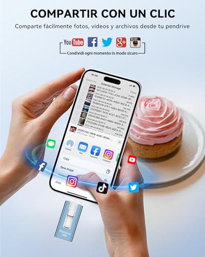 SUDEHO MFi Certified 256GB Pendrive para iPhone, 4 en 1 Memoria Externa Pen Drive, USB 3.0 Unidad Flash para Guardar Más Fotos Vídeos, USB c Flash Drive para iPad/iOS/Android/Mac/PC,Azul - imagen 8