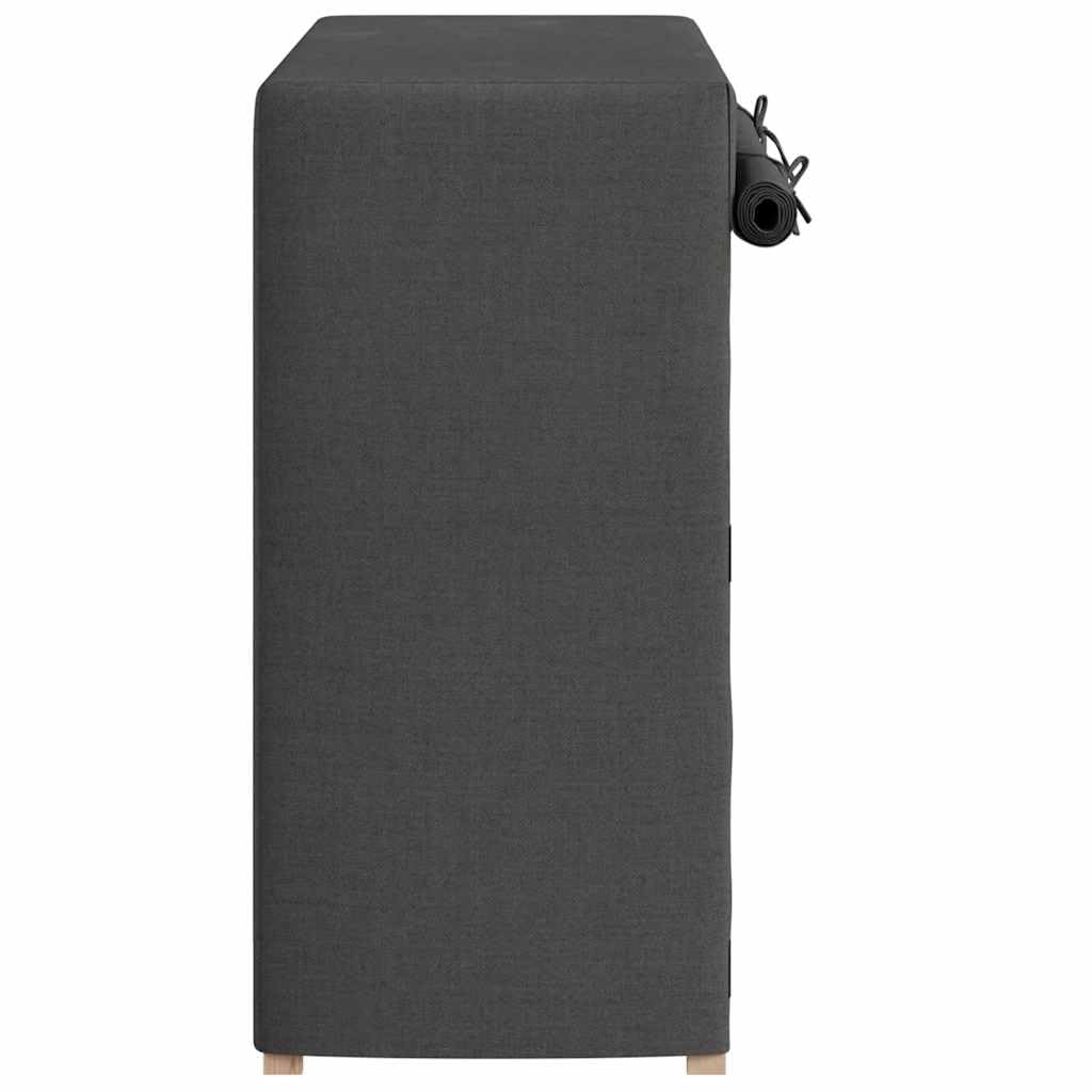 Schuhschrank mit Abdeckung Grau 79 x 40 x 80 cm aus Stoff und massivem Tannenholzrahmen, 3 Ablagen, platzsparend und stapelbar für Flur, Diele, Schlafzimmer, Garderobe