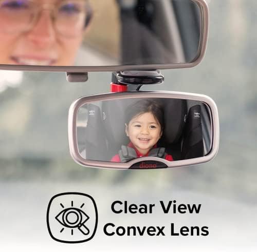 Diono Baby Car Mirror 2 Pack, Includes Safety Car Seat Mirror for Rear Facing Infant & See Me Too Rear View Baby Mirror Both Fully Adjustable with Wide Crystal Clear View, Shatterproof, Crash Tested - 2