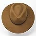 Premium Alpaca Lewis - Wide Brim Fedora Hat - Alpaca Wool Felt - Water Resistant - Leather Band - Brown 54cm