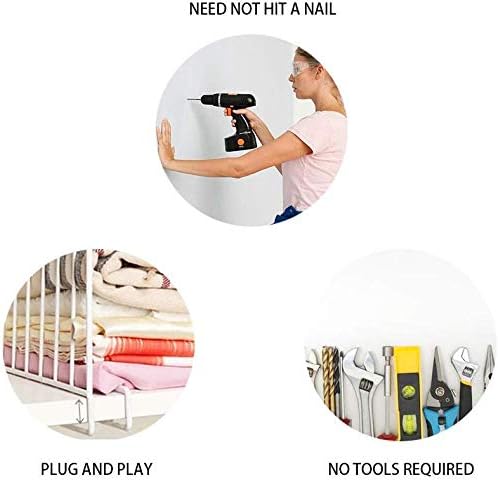 GIEMSON 6 Pack Metal Shelf Divider with 12 Clothing Size Dividers Round Hangers Closet Dividers(White)