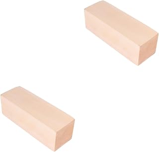 SEWACC 2 Peças De Blocos De Madeira Inacabados Peça Central Da Mesa De Madeira Blocos Sem Pintura Fatias De Madeira Para Artesanato Fatias De Madeira Natural Blocos De Madeira DIY Fatias