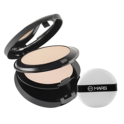 MARS Wonder 2 In 1 Compact With Mirror And Powder Puff | Oil And Sweat Control | Long Lasting Compact Powder For All Skin | Natural Finish (16.0Gm) (Shade-01)