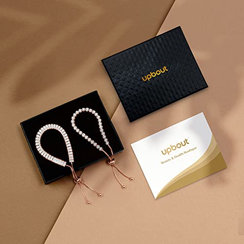 Upbout 18K Rose Gold Plated Tennis Bracelet Set Aaaa Cubic Zirconia Trendy Bracelets For Women thumb #3