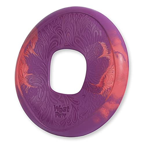 WEST PAW Seaflex Sailz Dog Toy Flying Disc – Machine Washable Dog Toys for Moderate Chewers – Eco-Friendly Zogoflex Toys for Dogs – Perfect for Gnawing, Fetch, Catch, Pet Training – Hibiscus