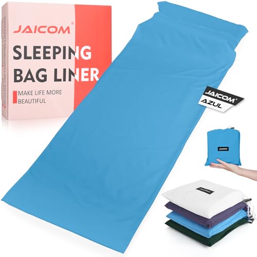 JAICOM Saco Sabana - Saco de Dormir Ultraligero para Adultos (330 g), con Compartimento para Almohadas, Compacto, Cómodo e Ideal para Exteriores, Cabañas, Viajes de Negocios, Excursiones