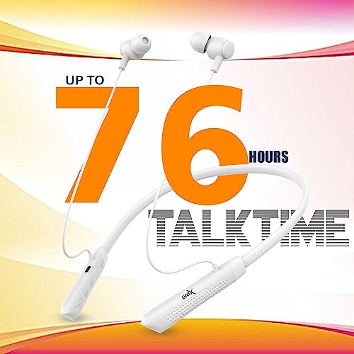 Image of Unix UX-700 Horizon Wireless Neckband | 34-Hour Playtime | Extra Bass | Magnetic Earbuds | Bluetooth Headset with Mic | Sweatproof | Ergonomic Fit | 200mAh Battery | Hands-Free Calling (White)