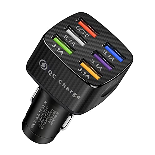 USB Fast Car Charger | QC 3.0 Type-C Rapid Car Charger,6USB Fast Mini Car Charger Compatible with Ca