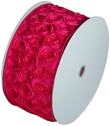 Ten Yards of 4 inches White Wired Edge Rosette Ribbon for Weddings, décor, Baby Shower