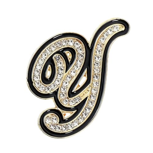 Image of Letter Brooches and Pins for Women A-Z Initial Brooch Pins for Socks Backpacks Crafts Fashion Crystal Rhinestone Initial Pins Trendy Custom Jewelry for Men Women