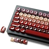 PBT Keycaps, Red Lipstick Jelly Keycaps MOA Profile, 128 Keys Elegant Cute Custom Key caps for 61/68/84/87/98/100 Cherry Gateron MX Mechanical Keyboards, No Tear & Never Fades