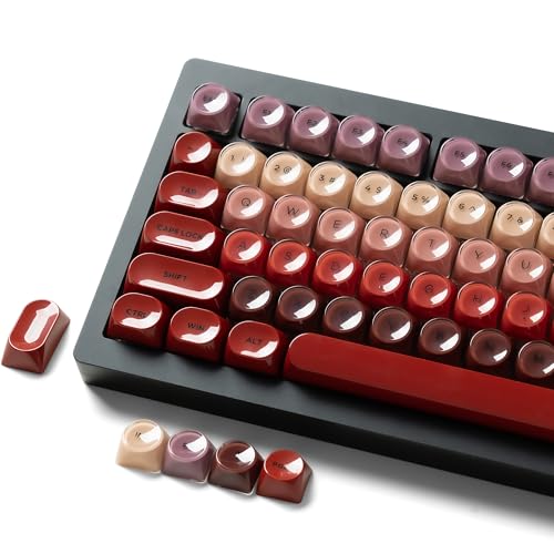 PBT Keycaps, Glossy Red Lipstick Jelly Keycaps MOA Profile, 128