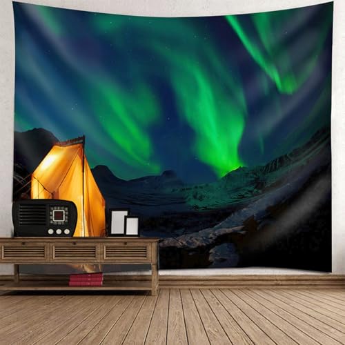 Tapisserie decoration murale chambre aurore boreale pour s evader depuis son lit