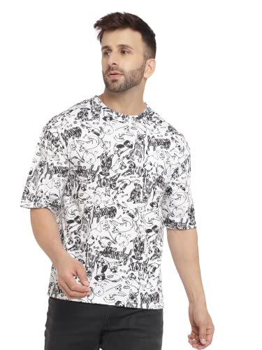 Image of GRITSTONES Men Oversized Half Sleeve Cotton T-Shirt