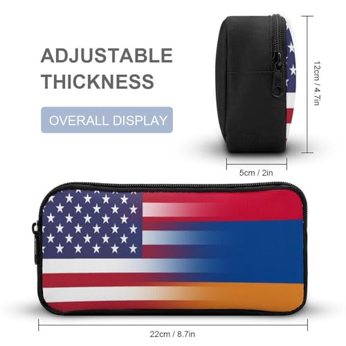U.S.A. Armenia Flag Funny Backpack Set Lunch Bag Pencil Case Makeup Bag 3 in 1 for Men Women Travel4