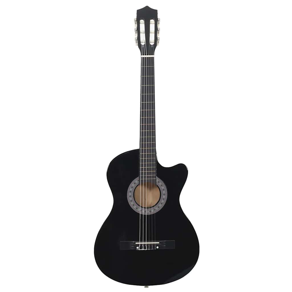 Guitarra Western Cutaway de 38 pulgadas de madera de tilo con 6 cuerdas, ideal para principiantes, niños y músicos aficionados, incluye accesorios, correa, púa
