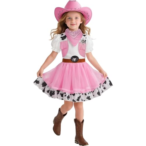 Disfraz de vaquera para niñas con sombrero talla 7-8 años miniatura 2