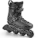 Professional Inline Skates for Women Men, COSMOID Roller Skate Blades Adult Male Female, Size 5-13，Professional Fitness Roller Skates Blades for Unisex (Black, USM8-9/USL9-9.5)