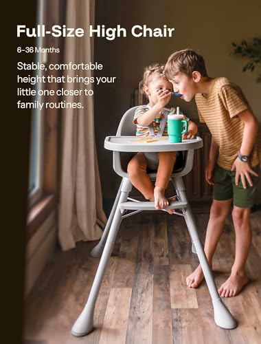 Image of HARPPA Caspio Lite High Chair, Convertible Baby Feeding Chair with Footrest | Wipeable High Chairs for Babies and Toddlers, Wide Stable Base, Reinforced X-Bracket, Adjustable Double Tray, Posture Support
