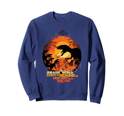 Sweat Jurassic World How Very Small We Are - Pull col rond imprimé dinosaure pour fan de cinéma