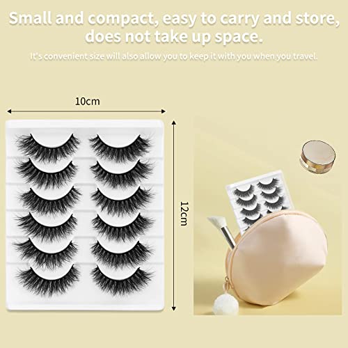 Kousei Lashes False Eyelashes Cat Eyes Wispy Natural Faux Mink Lashes 6 Pairs Pack Light Volume Short Fake Eye Lashes Multi-Pack #TOP5