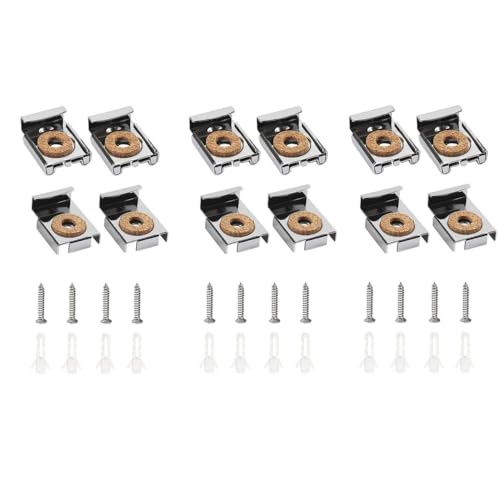 Changyeah Supporto per Specchio da Parete - 12 Pezzi in Acciaio Inox Con Carico a Molla - Include 4 Viti per Gruppi
