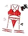 Myilewjt Women's Exotic Lingerie Sets Sexy Leather Rave Outfits Babydoll Garter with Chains Red XX-Large