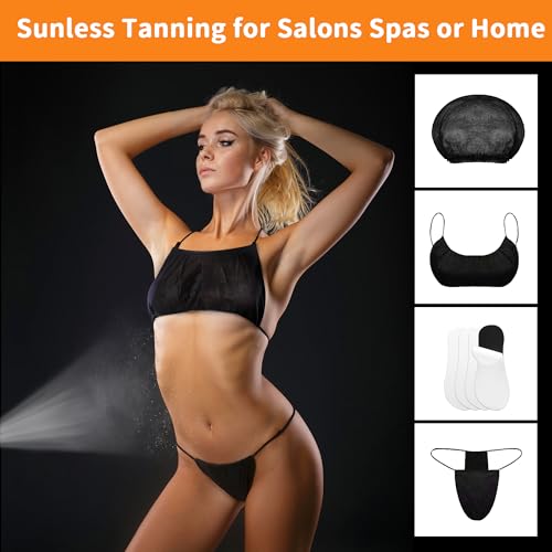 Image of 60 Pcs Tan Disposable Undergarments for Spray Tan - Non-Woven, Breathable Undergarments, Full Coverage, Hygienic - Ideal for Professional Salons & Home Use, Universal Fit - Pack of 30 Set