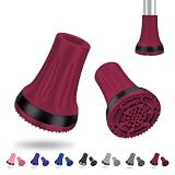 supregear Krücken Gummi 22 mm, Hochbelastbare Gummipuffer für Gehstöcke und Krücken, Rutschfeste Verstärkte Krückenfüße, Gehstockspitzen (2er Pack), Rot