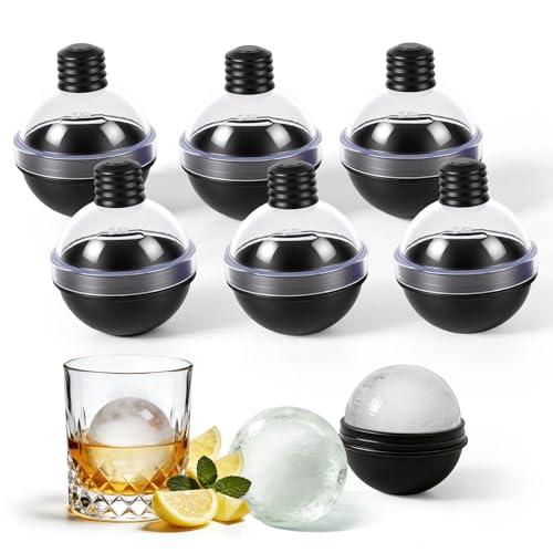 Lista de Moldes y bandejas para hielo los más recomendados. 49 NUOWEI 6PCS Moldes De Silicona Para Hielo, Moldes Esféricos Para Hielo Reutilizables 7x7cm Con Tapa y Báscula, Adecuado Para Cócteles, Whiskies, Bebidas y Café, Fácil De...