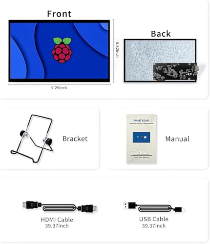 Image of 10.1 Inch Raspberry Pi Screen HDMI Monitor 1024x600 LCD Display 16:9 IPS Screen for Raspberry Pi 5 /4 /3 /2 /B /B+ Win11 /10 /8 /7, Free-Driver, Non-Touch