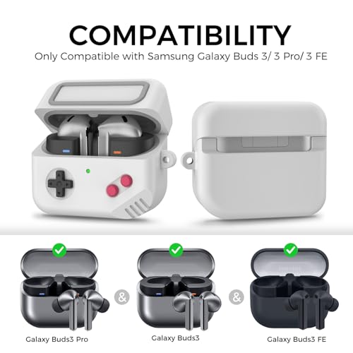 Image of TRONWIN Galaxy Buds Pro 3 Case - 2024 Silicone Game Design for Samsung Galaxy Buds 3 pro /Buds 3 Pro /Buds FE Case Cover for Men /Women Gamer (Grey)