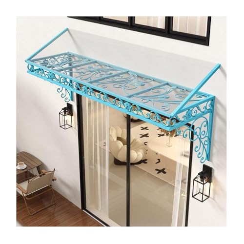 LVLDAWA Sole Ingresso, Sole Trasparente Esterni, Protezione Pioggia Neve, Tettoia Sole in Ferro Battuto per Porta D'ingresso per Finestra E Patio