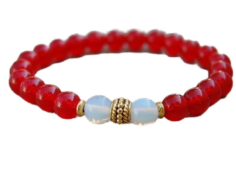 Bracelet en agate véritable LKBEADS perles rondes haut de gamme