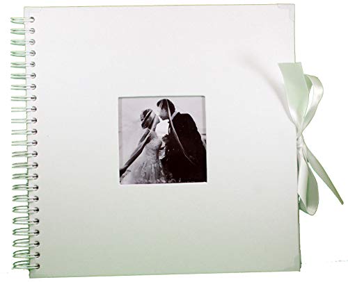 White Scrapbook Wedding Photo Album - 80 DIY 10x10 Pages with Cover Photo