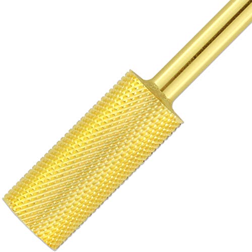 Pana Flat Top Small Barrel 3/32" Shank Size Fast Remove (Gold, 2X Fine Grit) Acrylic Or Hard Gel Nail Drill Bit For Manicure Pedicure Salon Professional Or Beginner #TOP5
