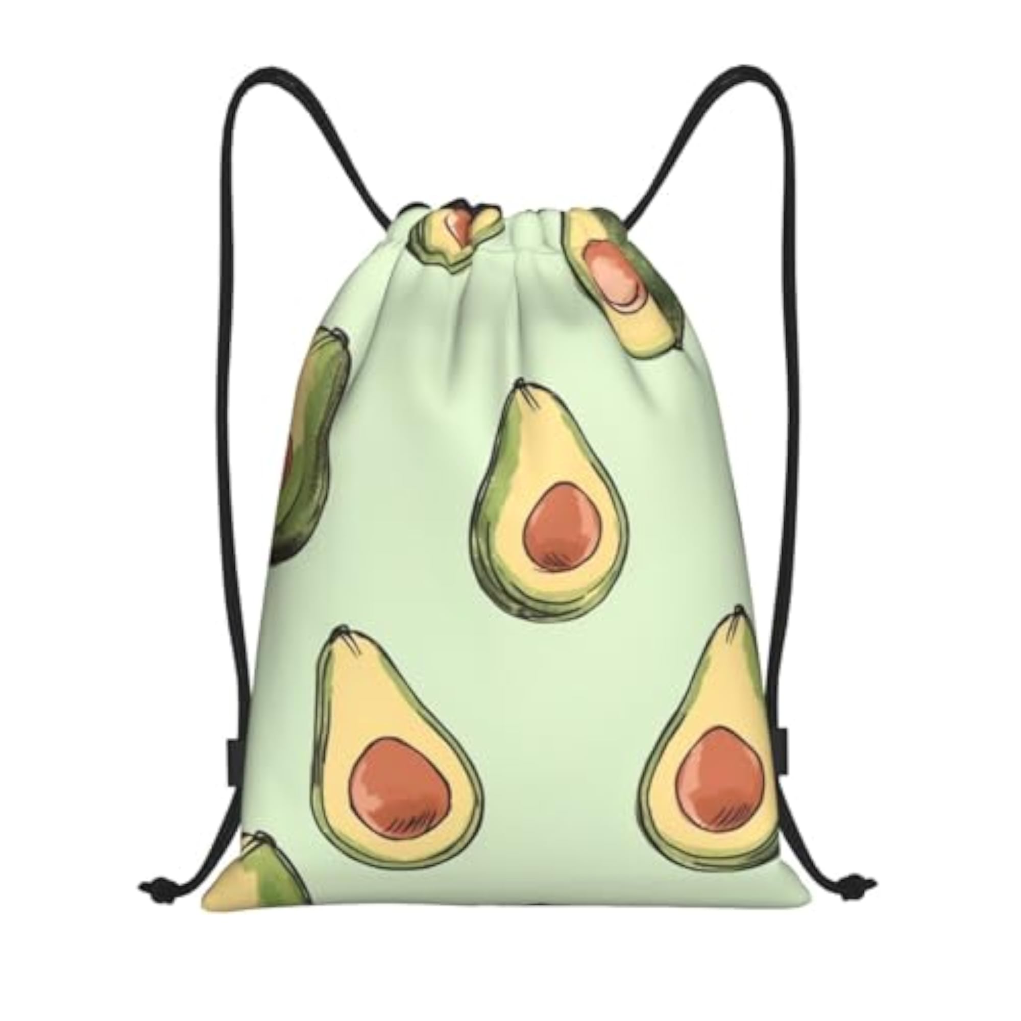 Fruit Pattern Waterproof Drawstring Backpack, Lightweight Gym Sackpack