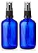 Produktbild Set mit 2 Flaschen 100ml BLAU Glasflasche Mit Schwarz Zerstäuber Zerstäuber - Mistelzweig Zerstäuber - Für ätherisches Öl - Aromatherapie Verwendung - Zimmer Reinigung