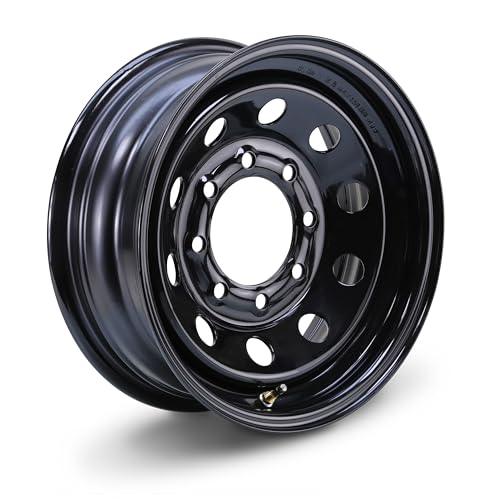 LIBRA 16 x 6 Heavy Duty Trailer Wheel 8 Lug on 6.5 Bolt Pattern Black Mod 4400lbs LCC-17061