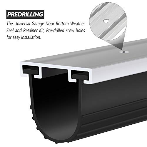 Garage Door Seals Bottom Rubber with Predrilled Aluminum Track