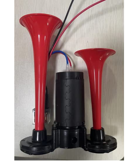 HK 12V 150db Train Horn for Truck, Super Loud Air Horn for Truck, Dual Trumpet Air Horns with Compressor for Any 12V Vehicles Trucks Motorcycle Pickup Trains Cars Boats