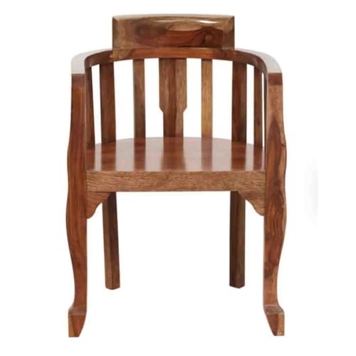 Image of Solid Sheesham Wood Multipurpose Chair for Living Room Bedroom Home Wooden Armchair Furniture for Garden Balcony Outdoor Indoor - (Teak Finish)
