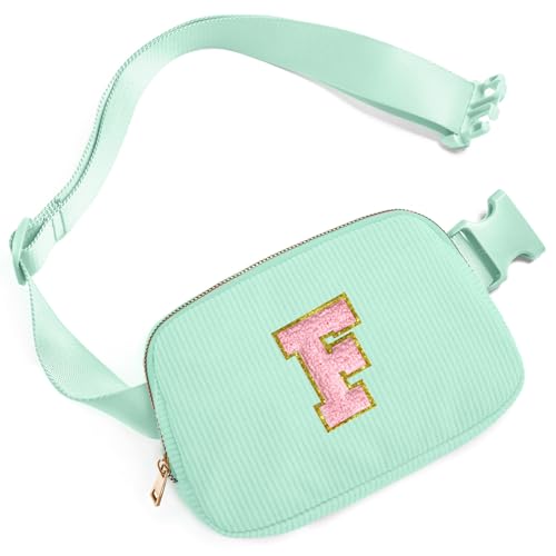 Image of Gitus 10 11 12 13 14 15 16 Year Old Girl Gifts Personalized Birthday Gifts for Women Daughter Sister Her Initial Belt Bag Fanny Pack Crossbody Bags for Teen Girl Gifts Trendy Stuff (Mint Green-F)