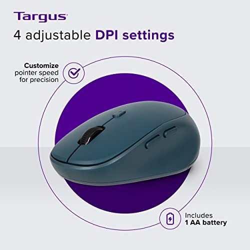 Targus Wireless Bluetooth Mouse For Pc/Mac, Multi-Device Connectivity Mouse For Laptop Or Computer, Wireless Mouse With Protection, Pc/Mac Computer Mouse Laptop Mouse, Blue (Pmb58202Gl)  #TOP2