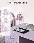 SURAIELEC Purple Bande de transport avec 4 AC Des sorties, PD 20W Chargement rapide, 1 USB-C et 2 USB-A Ports, 4.6 FT Cord d'extension avec 45° Plug plat, Cruise Essentials 2026, Pas de protection contre les surpressions
