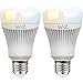 Produktbild 2-Pack Smartes LED-Leuchtmittel von WiZ; Kolbenform A, weiß, WLAN-schaltbar. Dimmbar, 64.000 Weißschattierungen. Kombinierbar mit Amazon Alexa und Google Home.