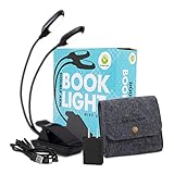 Ecologic Mart - Double Arm Rechargeable Book Light for Reading in Bed, Clip on Light for Reading Boo