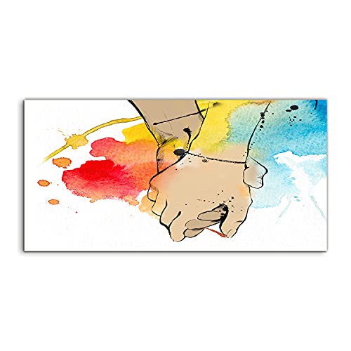 Tableau acrylique Coloray 100x50cm pour embellir un mur vide de salon sans reflets ternes Love art